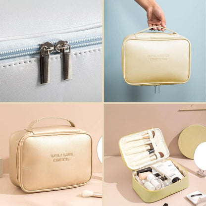 3er Kosmetiktasche Set Gold Wasserdicht PU