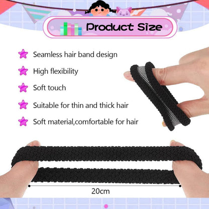 10er Set Dickes Baumwolle Haargummis Schwarz - Nahtlose Elastische