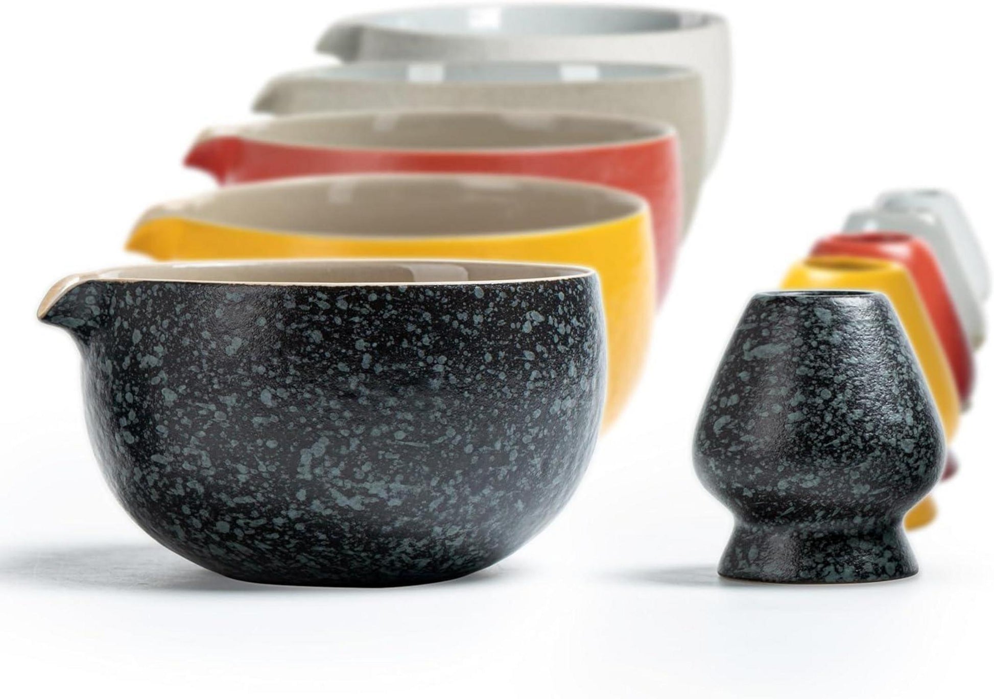 Matcha Chawan mit Schneebesenauflage und Rock Texture