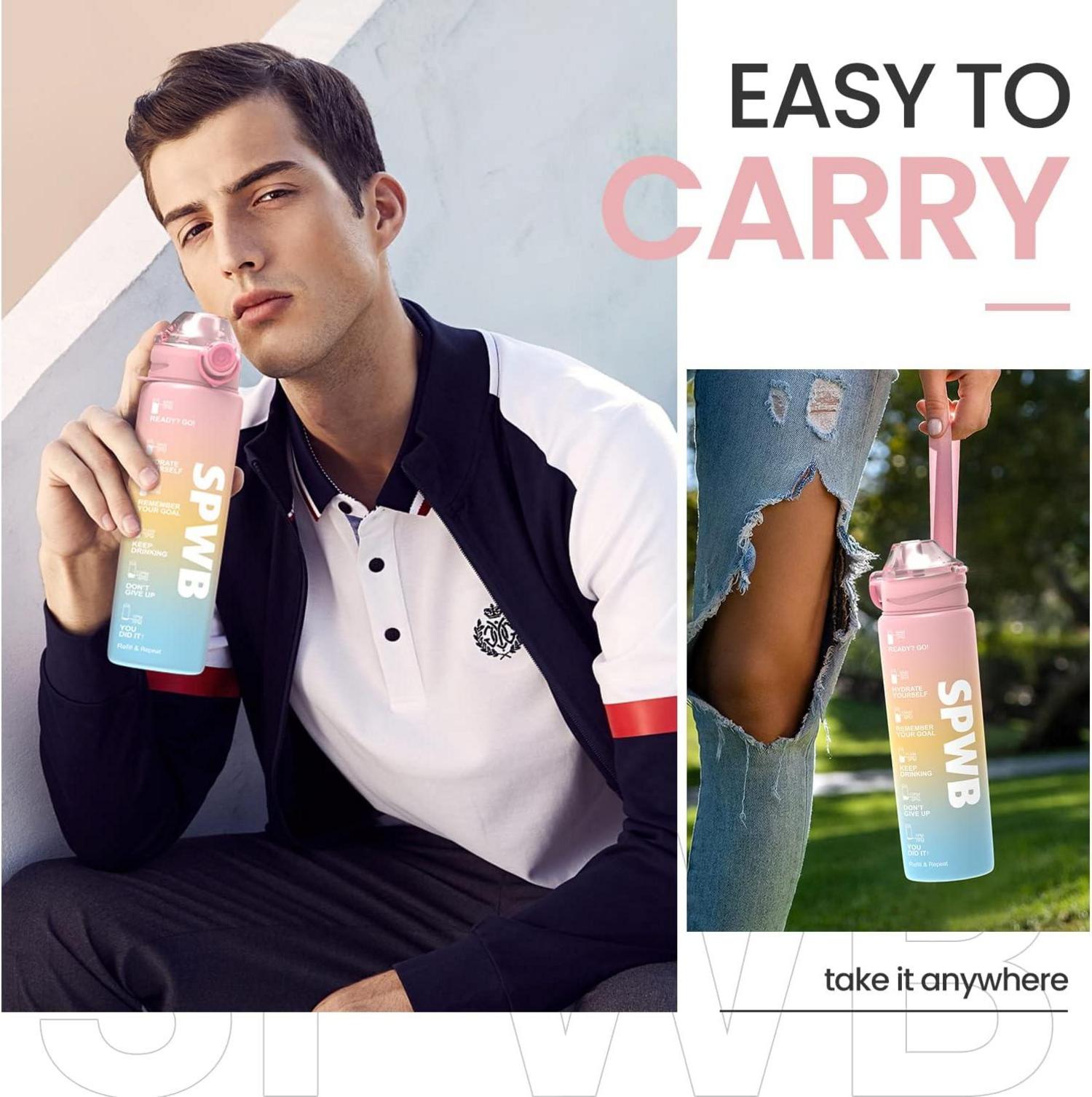Trinkflasche 1L Sportflasche BPA-frei Auslaufsicher für Fahrrad