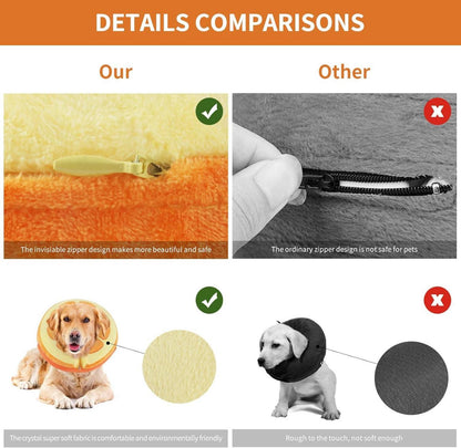 IEUUMLER Aufblasbare Halskrause Hund Leckschutz S Orange EU004