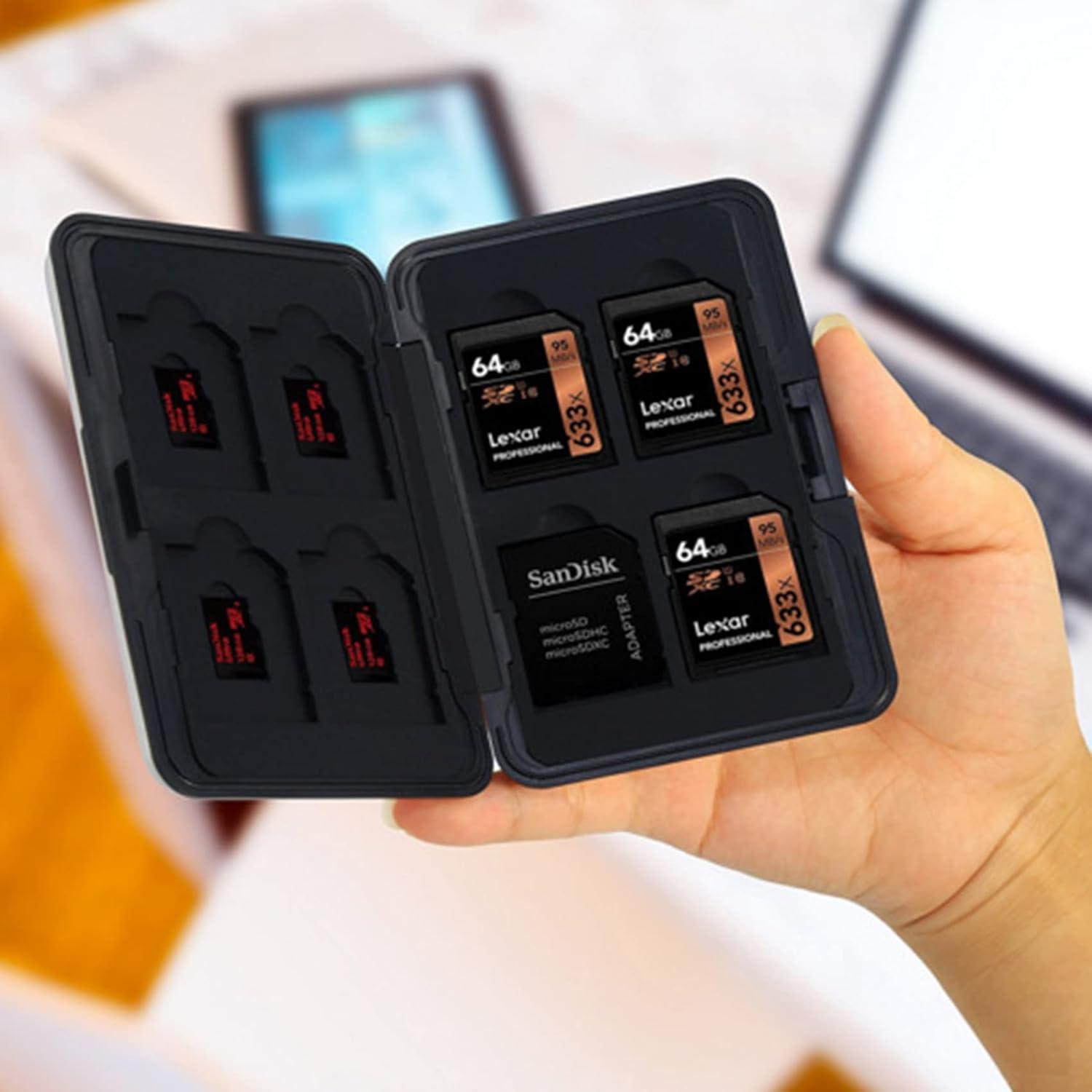 8x SD TF Speicherkarten Tasche, Wasserdicht, Blau, Schutzhülle