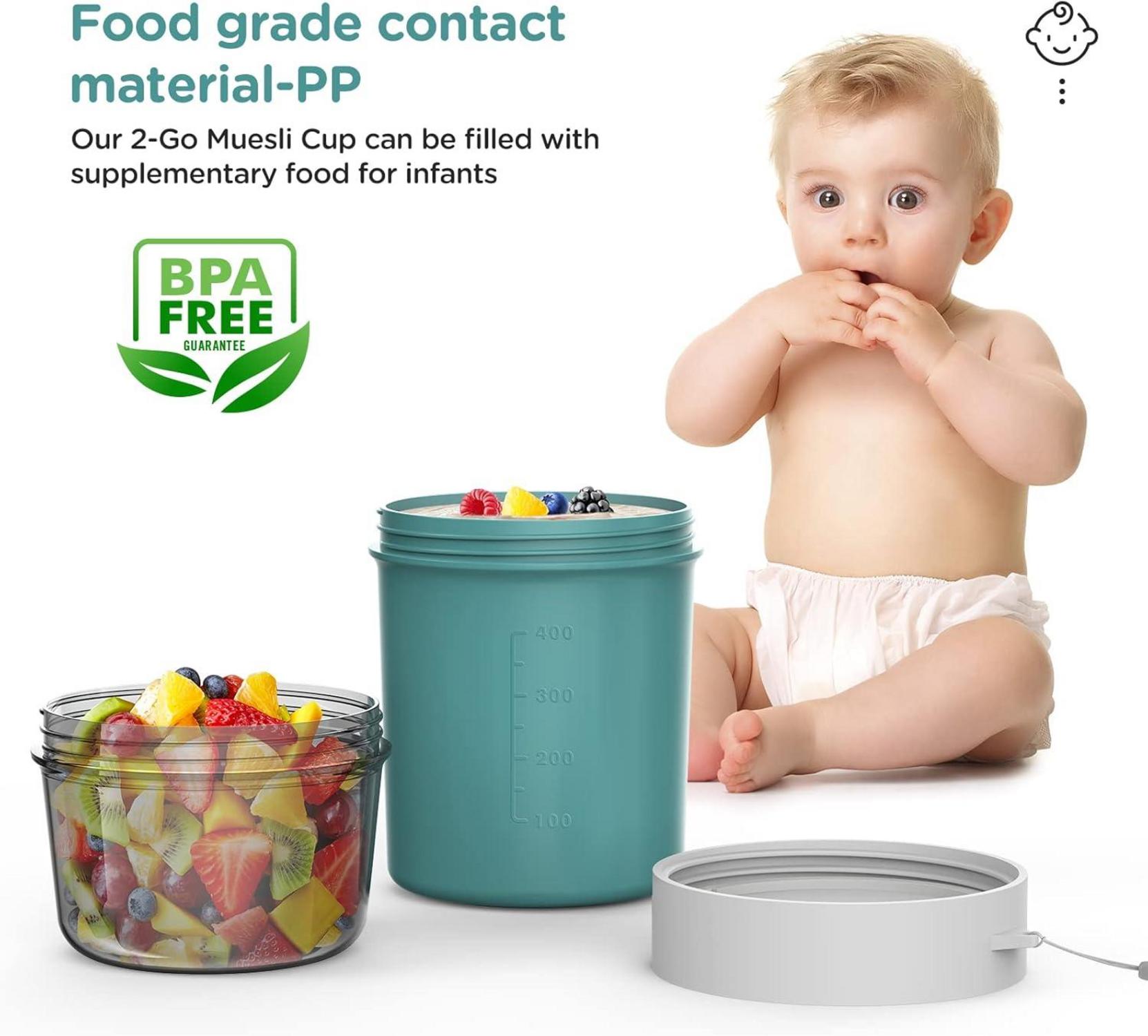 Müslibecher to Go Becher Set 560ml+310ml Auslaufsicher Joghurtbecher