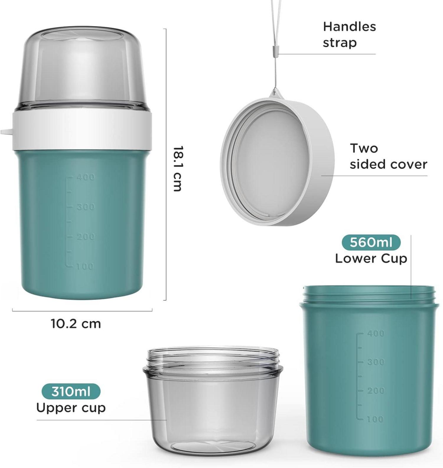 Müslibecher to Go Becher 560ml+310ml Auslaufsicher Joghurtbecher