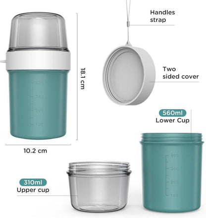 Müslibecher to Go Becher 560ml+310ml Auslaufsicher Joghurtbecher
