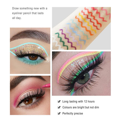 6 Farben Eyeliner Set, Wasserfest, für täglichen Gebrauch, Halloween, Weihnachten