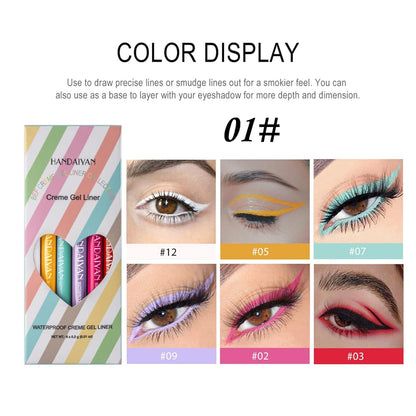 6er Set bunte wasserfeste Eyeliner Stifte für Augen Makeup