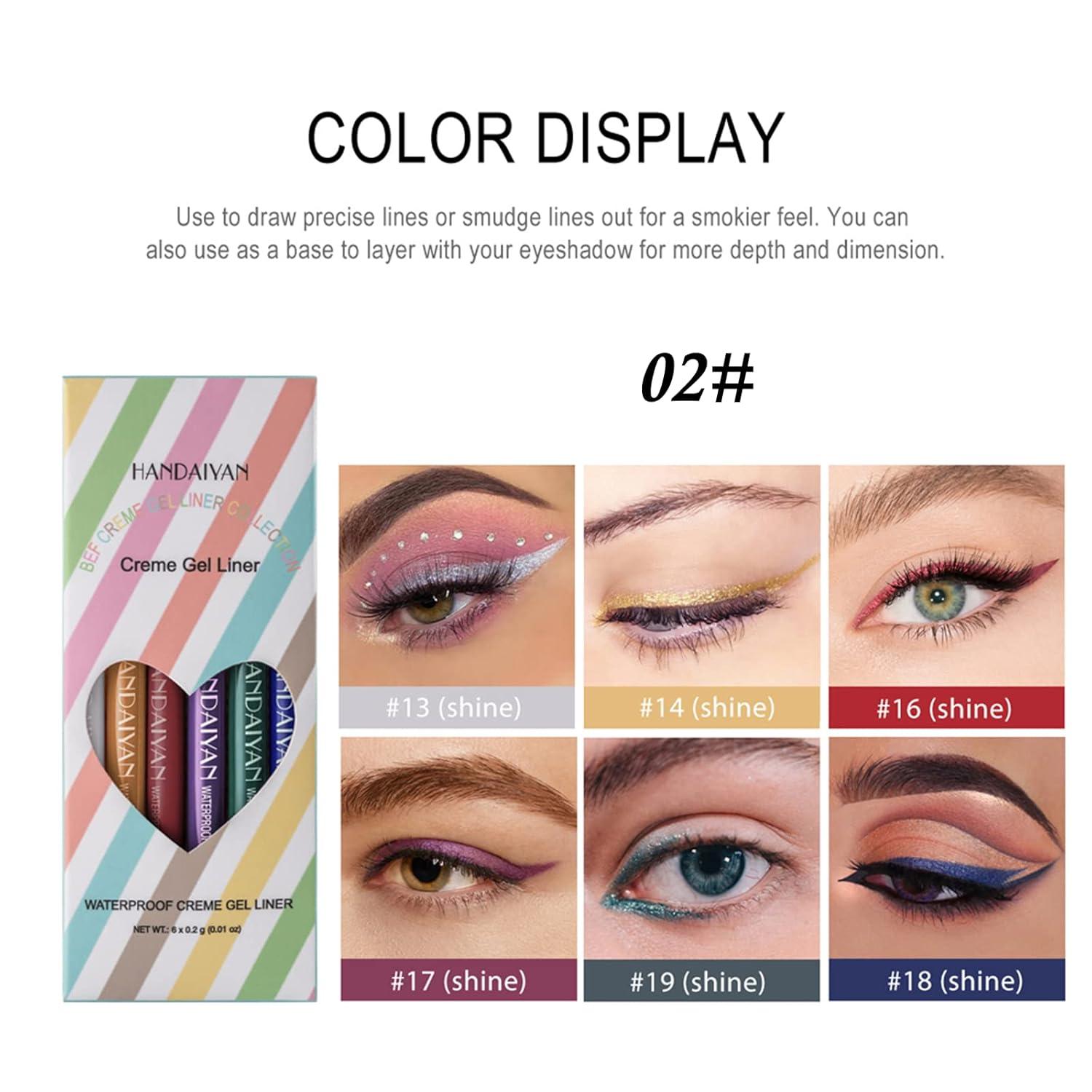 6 Farben Eyeliner Set Excess Intensity Longwear Matte Glitter Kit