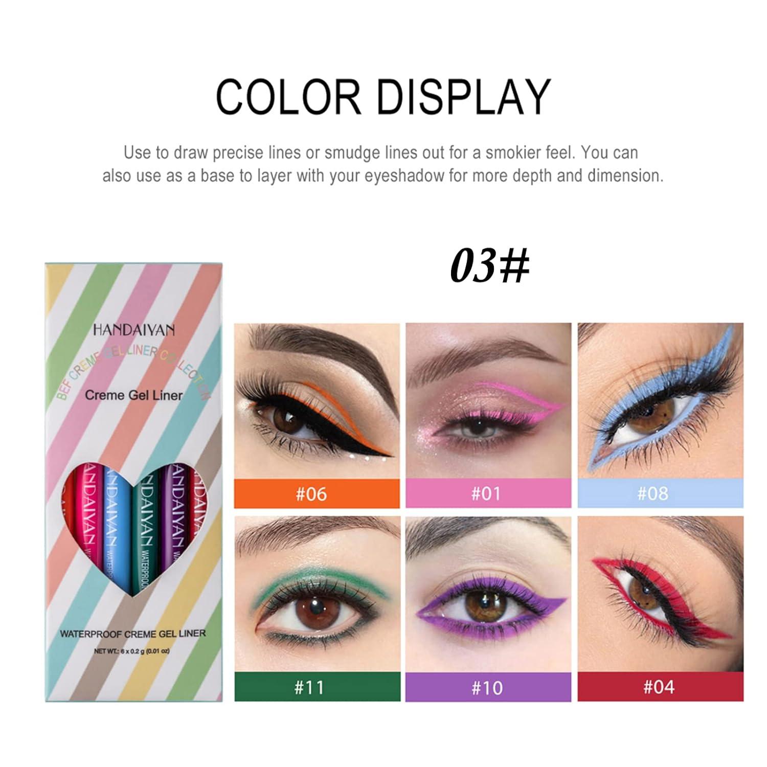 6er Set bunte wasserfeste Eyeliner Stifte für Augen Makeup