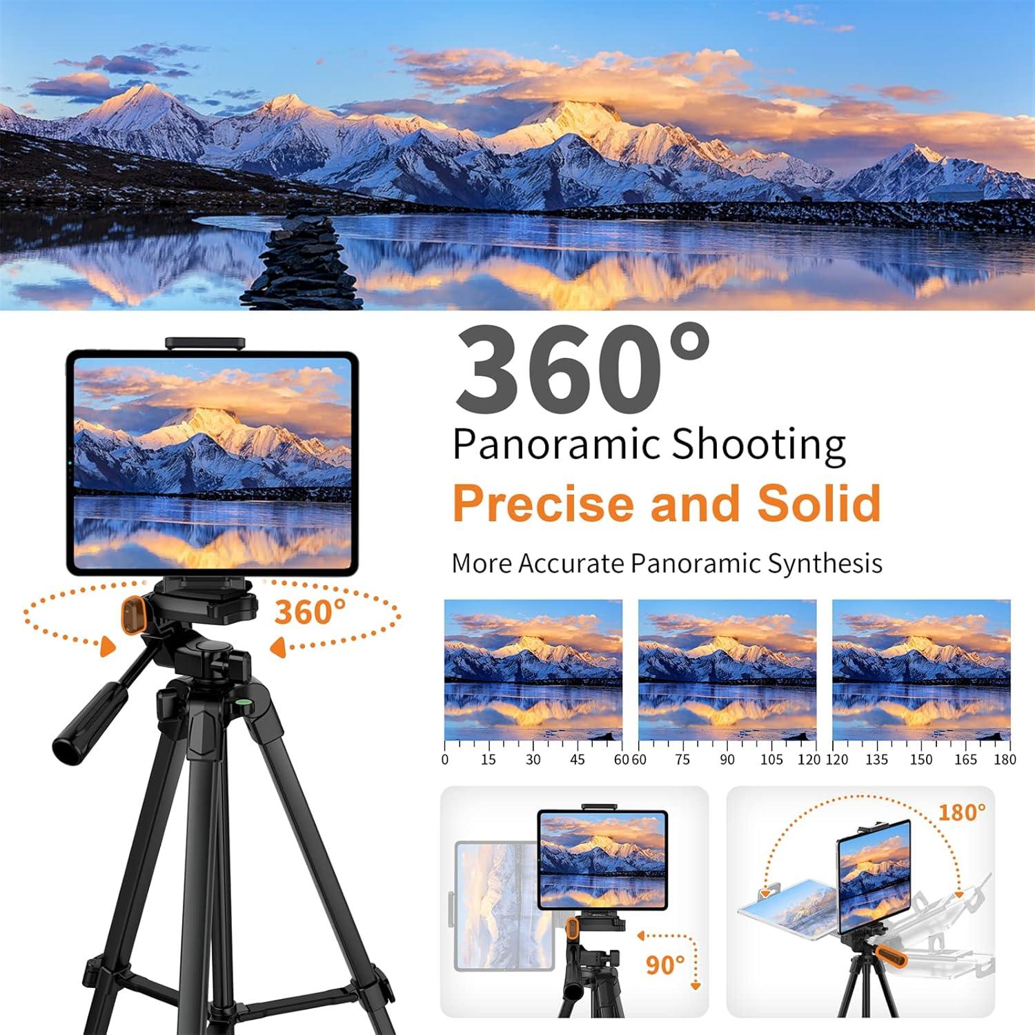 Handy Stativ 2024 Upgrade 172cm Schwarz Smartphone iPad Tripod