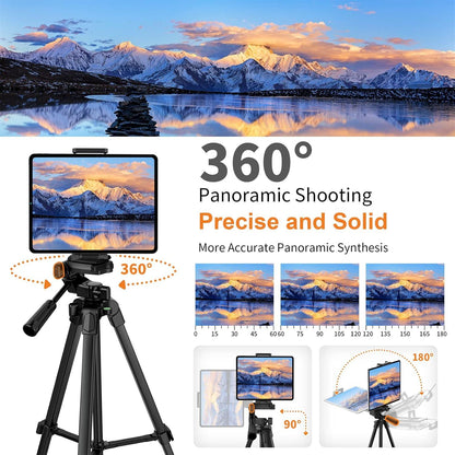 Handy Stativ 2024 Upgrade 172cm Schwarz Smartphone iPad Tripod