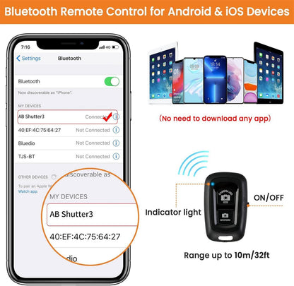 Handy Stativ 172cm Kamera Smartphone iPad Bluetooth Fernbedienung