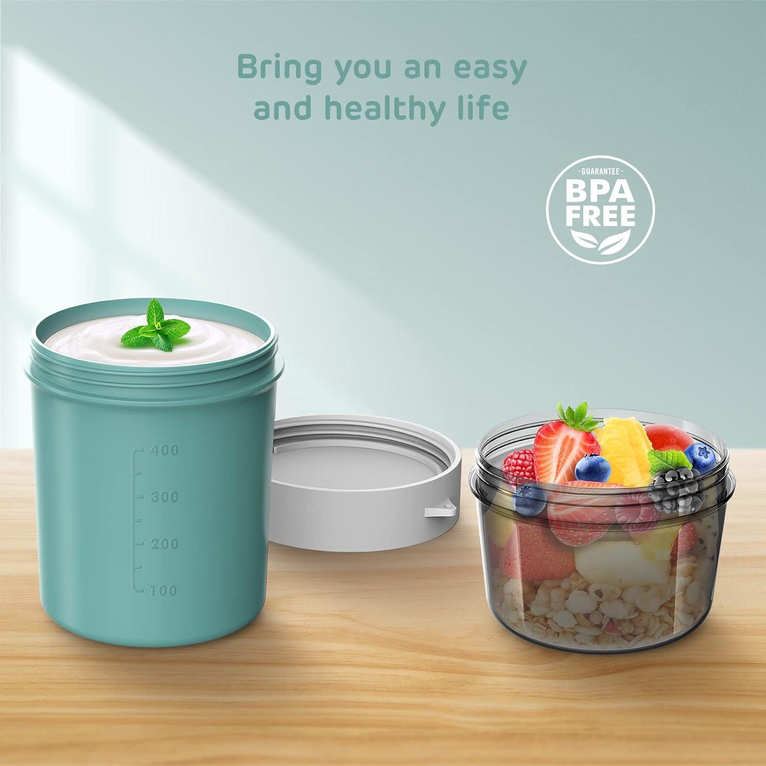 Müslibecher to Go Joghurtbecher to Go Auslaufsicher 560ml+310ml Grün