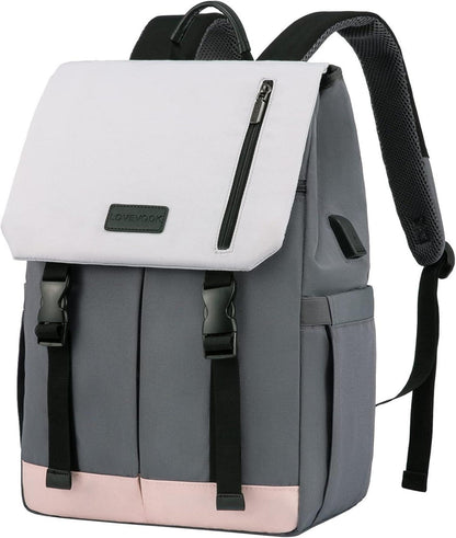 Eleganter Damen 15.6 Zoll Laptop Rucksack für Uni Schule Reise