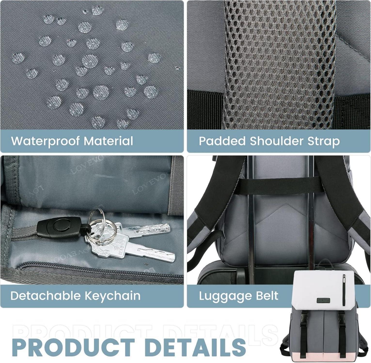 LOVEVOOK Rucksack Damen 15.6 Zoll Laptop Wasserdicht Schultasche Mädchen Uni