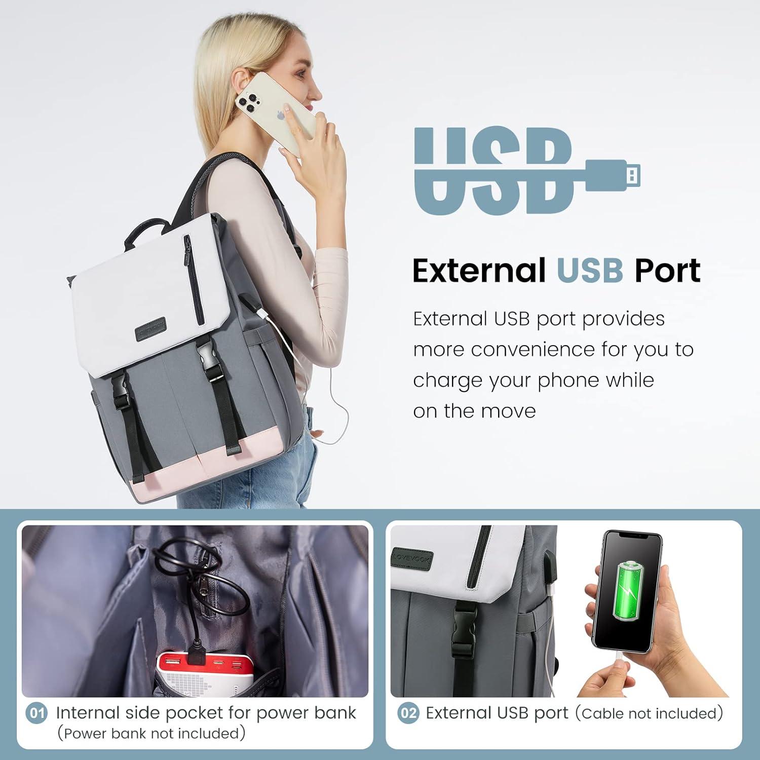 Damen Elegant Laptop Rucksack 15.6 Zoll Wasserdicht Mädchen