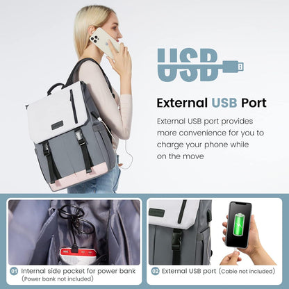 Damen Elegant Laptop Rucksack 15.6 Zoll Wasserdicht Mädchen