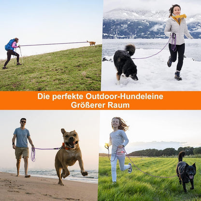 Schleppleine für Hunde, 10m, mit abschließbarem Karabiner, gepolsterter Griff