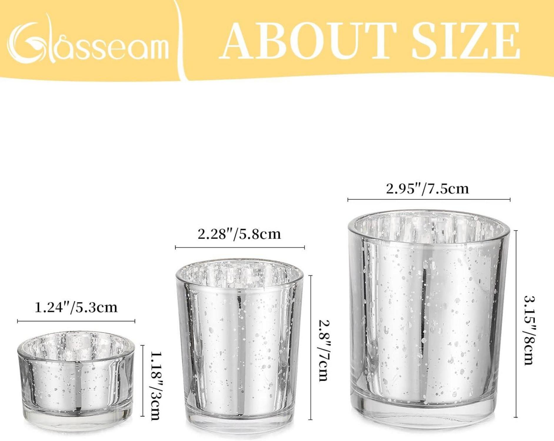 Teelichthalter Glas Silber Hochzeit Deko Schwimmkerzen Kerzenhalter Weihnachten