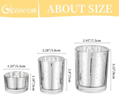 Teelichthalter Glas Silber Hochzeit Deko Schwimmkerzen Kerzenhalter Weihnachten