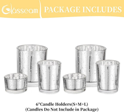 Teelichthalter Glas Silber Kerzengläser Hochzeit Weihnachten Deko