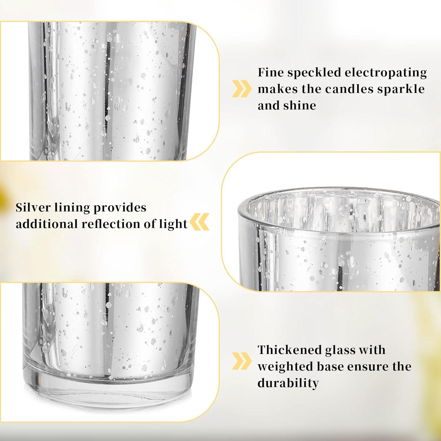Teelichthalter Glas Silber Hochzeit Deko Schwimmkerzen Kerzenhalter Weihnachten
