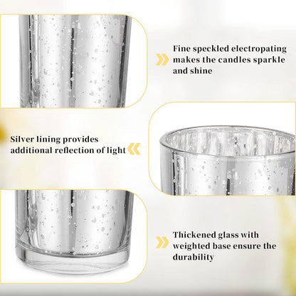 Teelichthalter Glas Silber Hochzeit Deko Schwimmkerzen Kerzenhalter Weihnachten