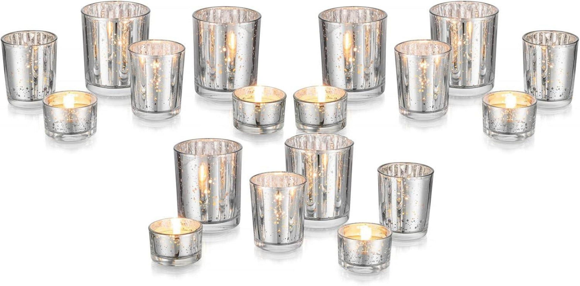 Teelichthalter Set Vintage Silber 18 Stk Hochzeit Deko