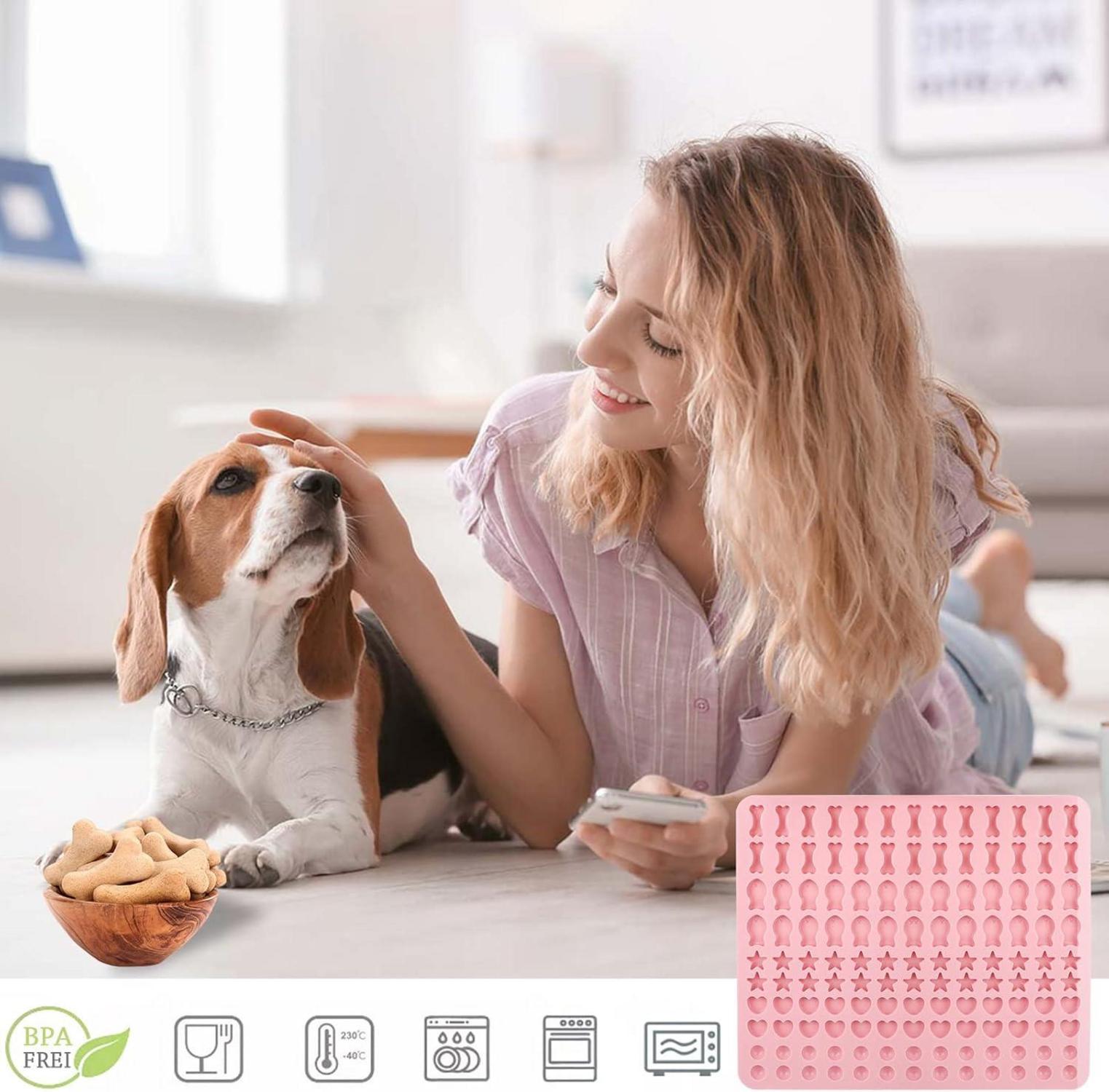 Silikon Backmatte Hundekekse 5 Formen 1 BPA-Frei Backunterlage DIY Leckerlis 130 Gitter