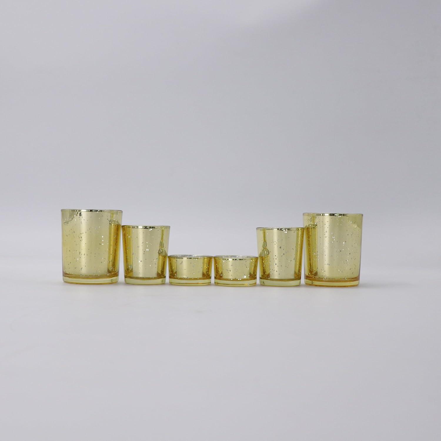 Teelichthalter Gold Vintage Kerzenhalter Glas - 18 Stück