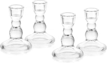 Kerzenhalter aus Glas für Stabkerzen 4er Set Transparent modern