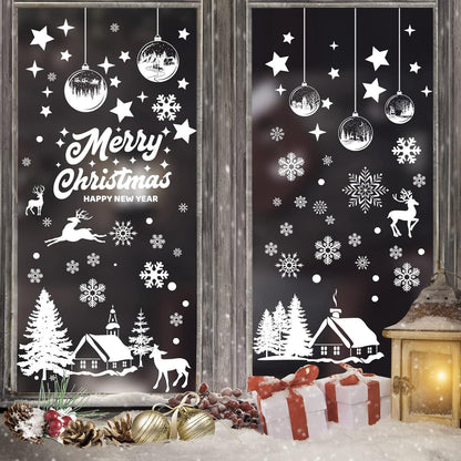 Fensterbilder Weihnachten Schneeflocken winterliche Fensterdekoration