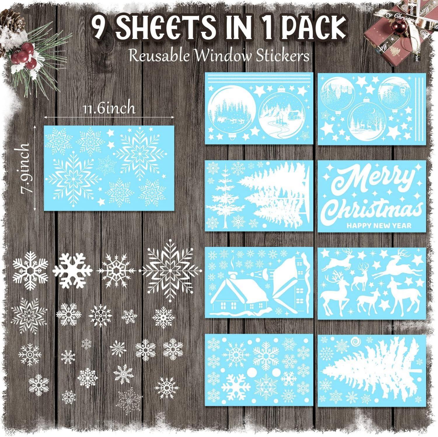 Fensterbilder Weihnachten Schneeflocken winterliche Fensterdekoration