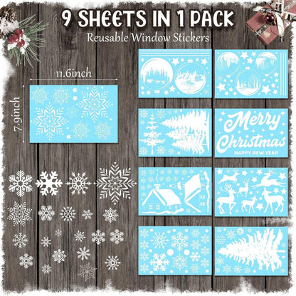 Fensterbilder Weihnachten Schneeflocken winterliche Fensterdekoration