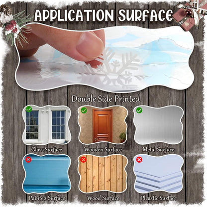 Fensterbilder Weihnachten Schneeflocken Selbstklebend Deko 9 Blätter