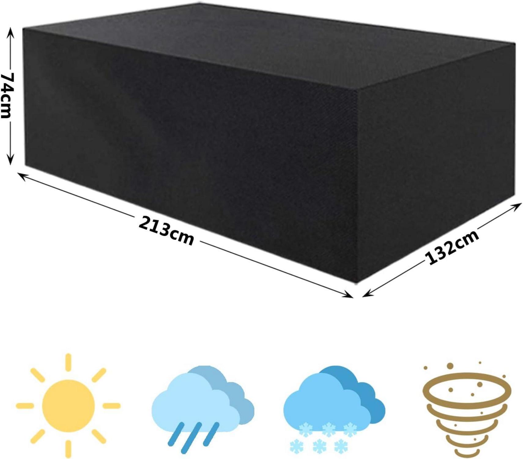 Abdeckung Gartenmöbel 420d Oxford Wasserdicht 213x132x74CM Schwarz