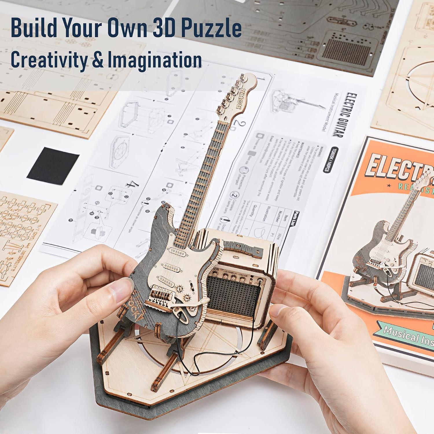 3D Puzzle Holzmodelle Bausatz Gitarre Musikinstrumente