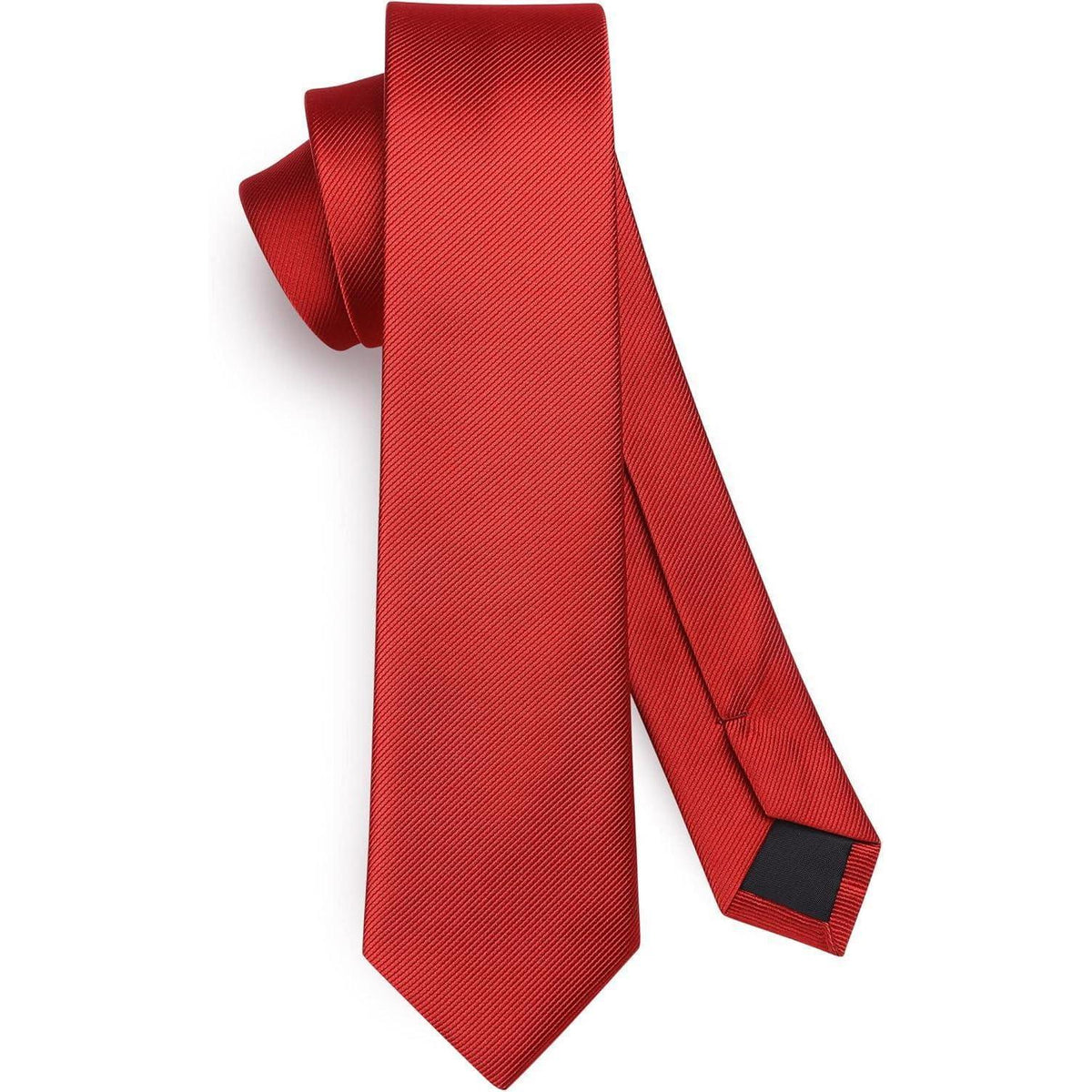Herren Krawatte Seide Schmal Einfarbig 6cm Rot