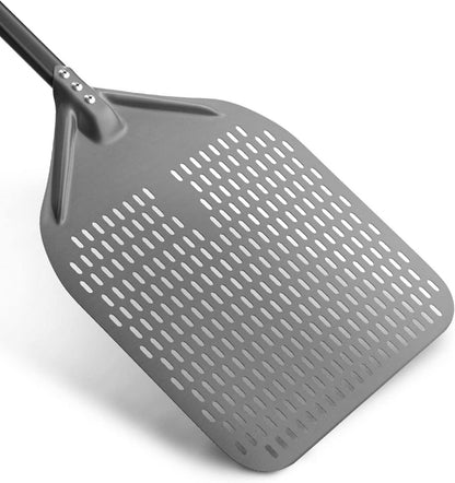 Perforierte Pizzaschaufel aus Harteloxiertem Aluminium, 14 Zoll