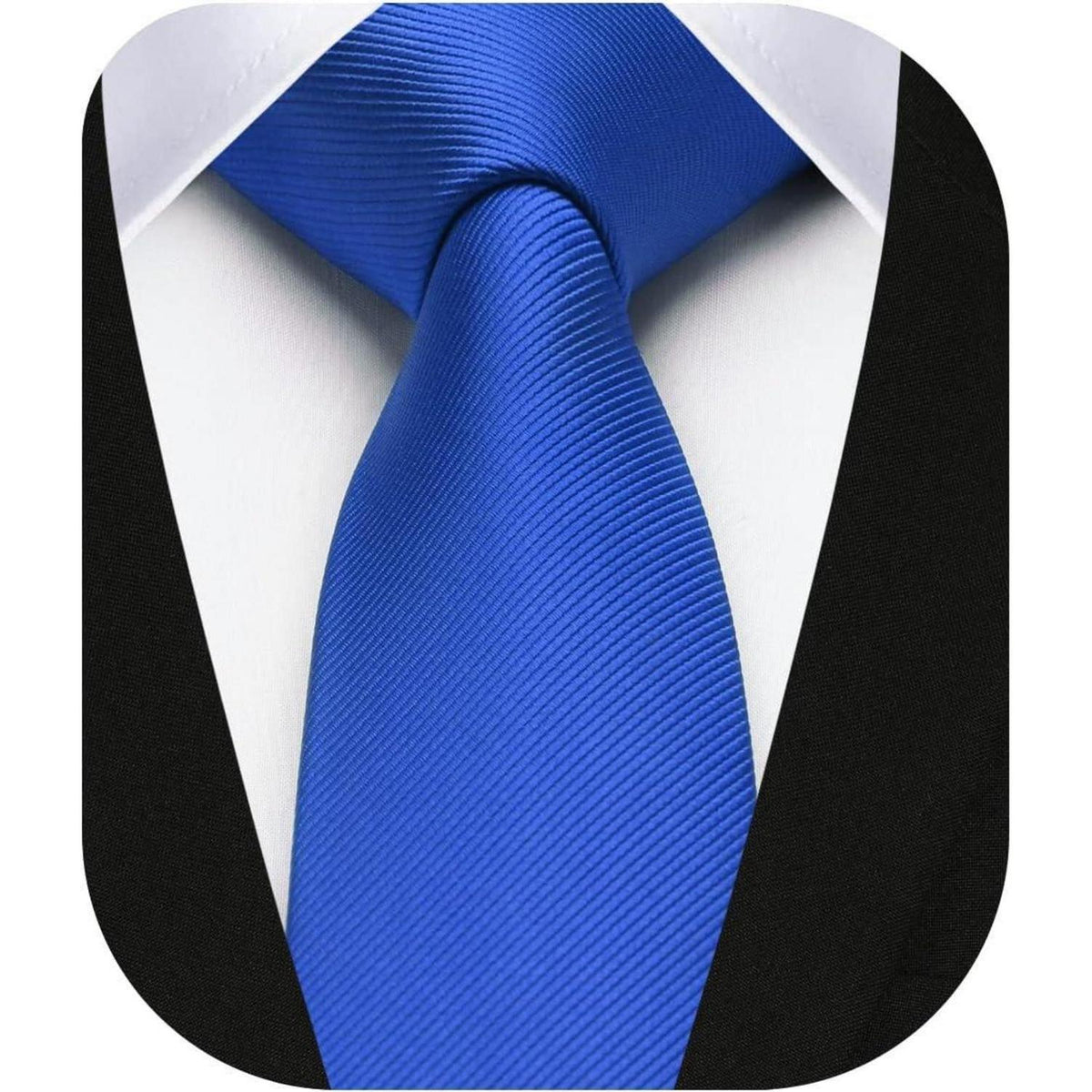 Herren Krawatte Seide Schmal Einfarbig 6cm Blau