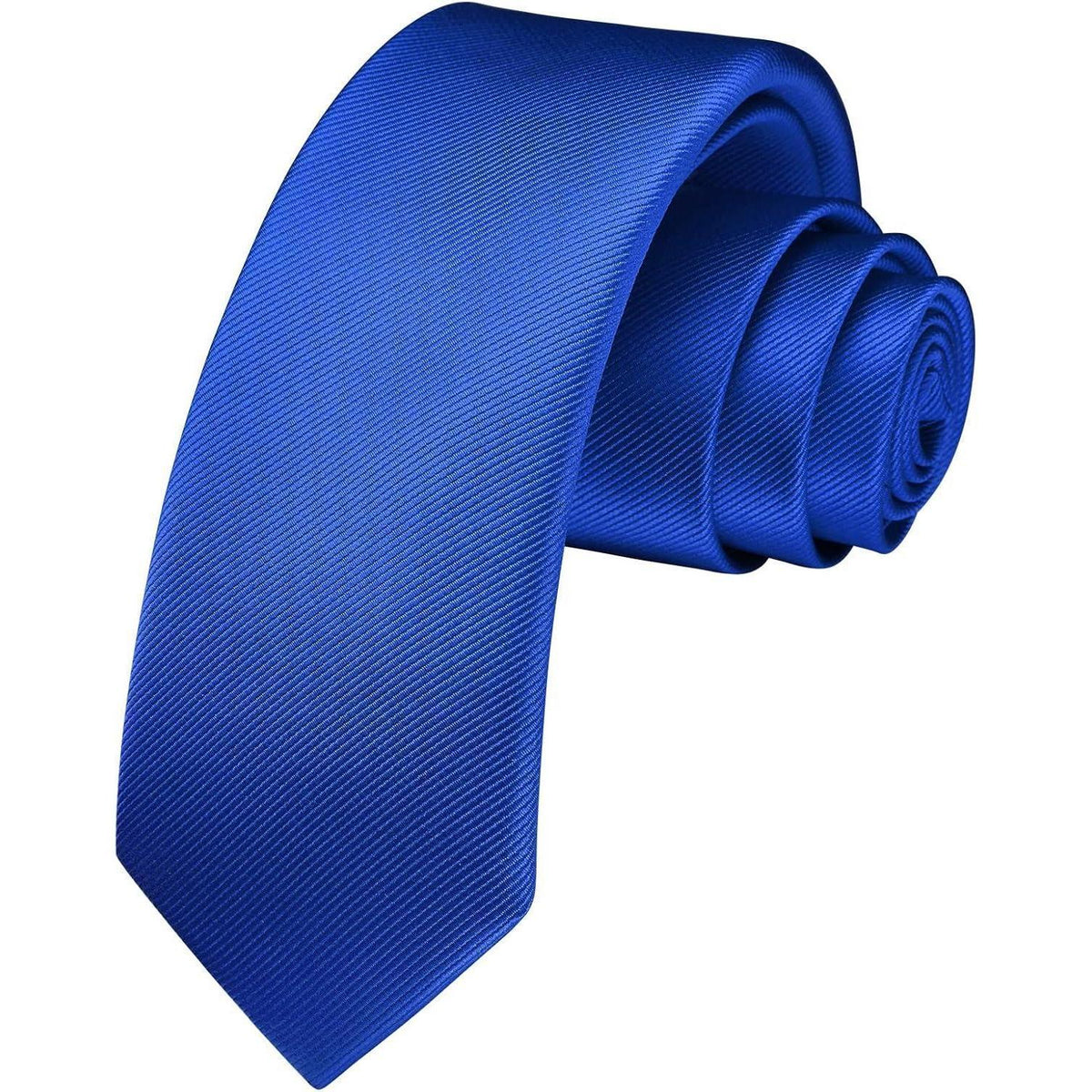 Herren Krawatte Seide Schmal Einfarbig 6cm Blau