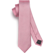 Herren Krawatte Schmale Seide Einfarbig 6cm Altrosa
