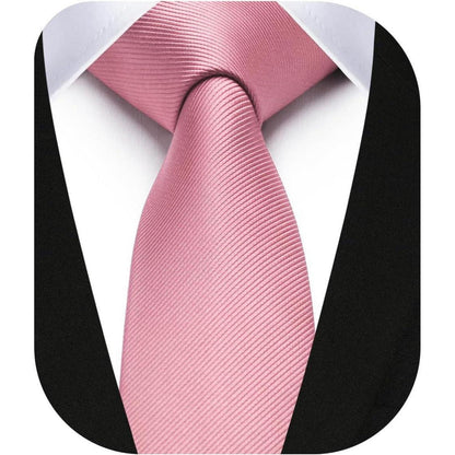 Herren Krawatte Schmale Seide Einfarbig 6cm Altrosa