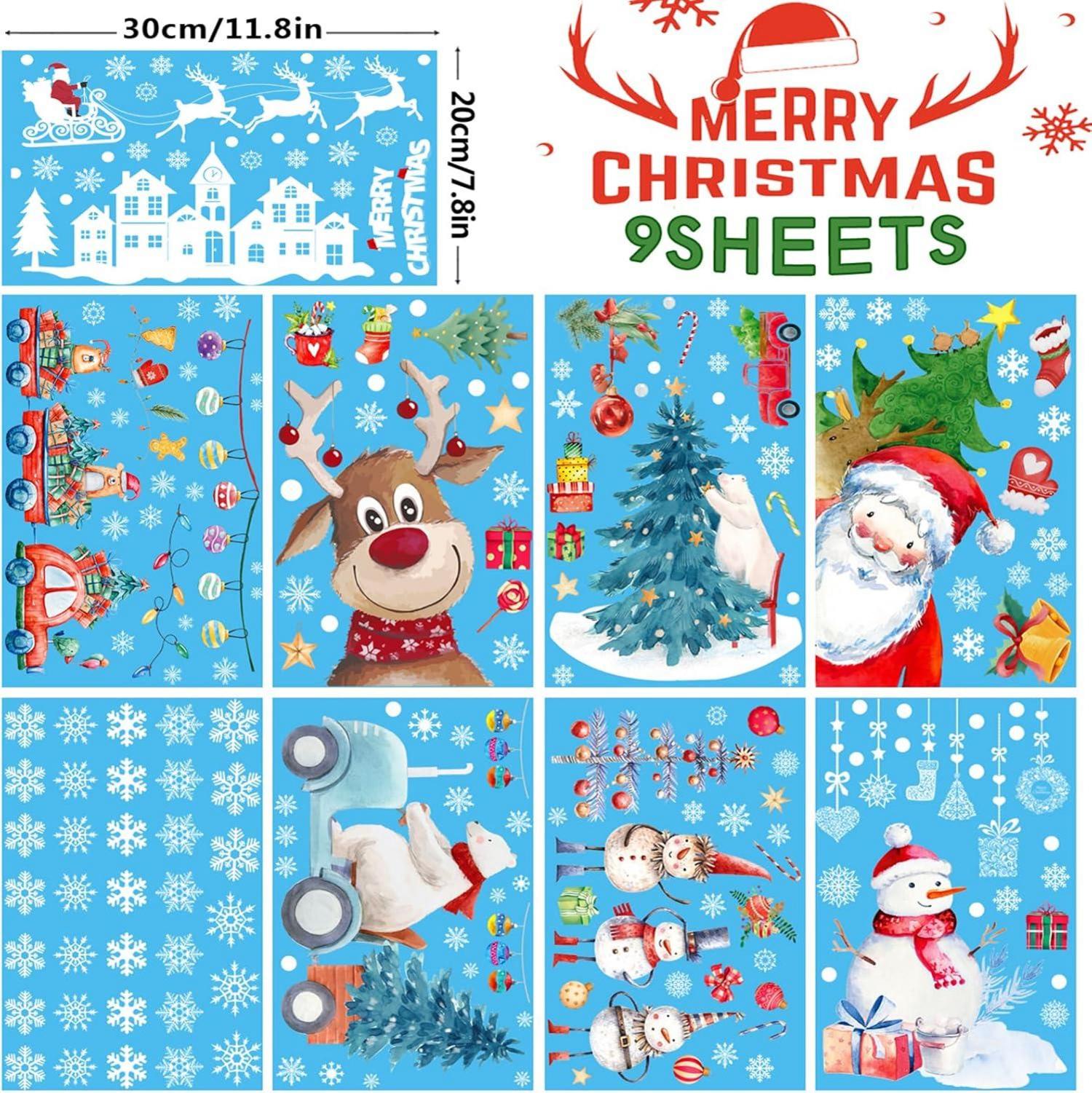 Aquarell Fensterbilder Weihnachten Doppelseitig Selbstklebend 9 Bögen