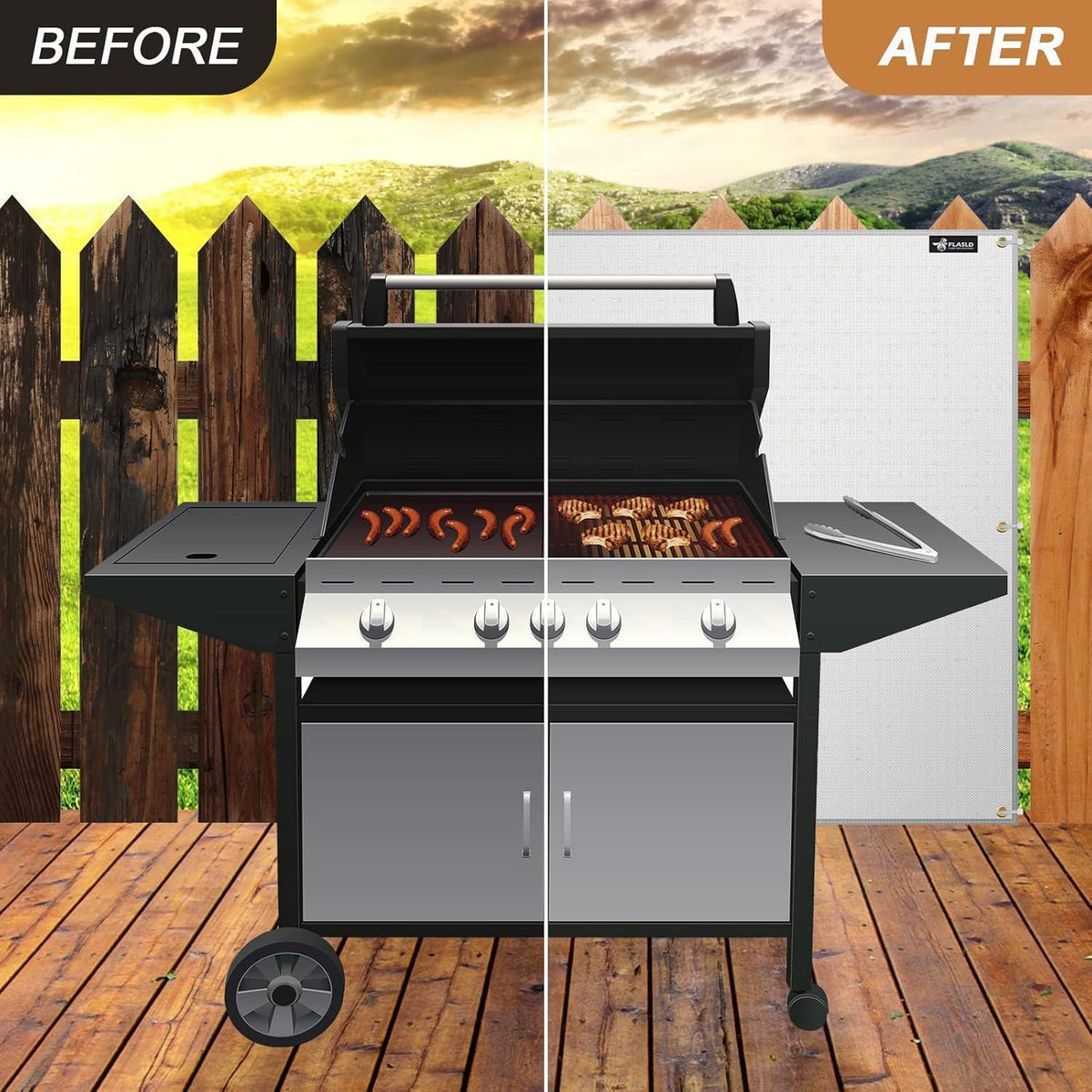 Aluminium Hitzeschutzmatte für Grill & Herd 102x122 cm