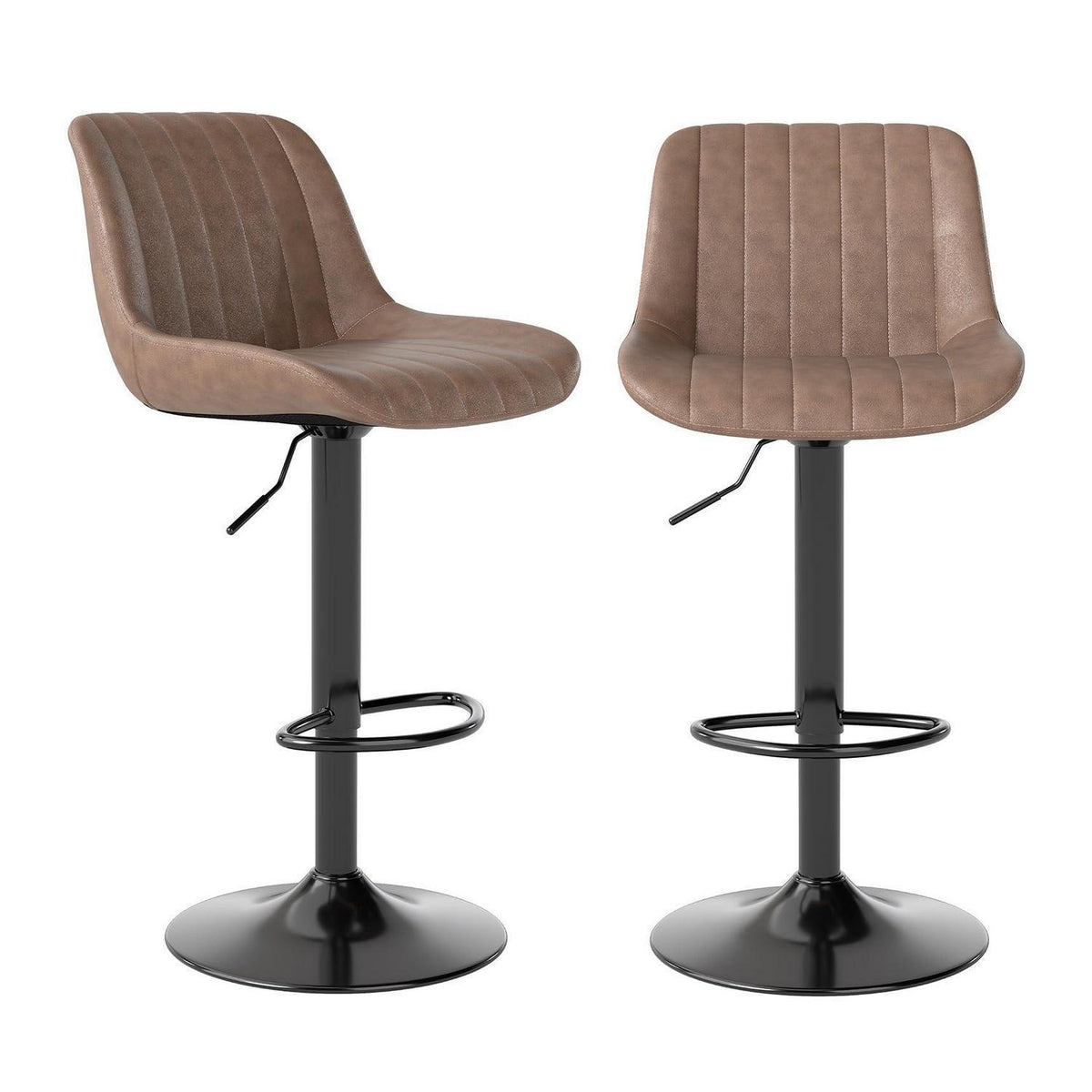 Drehbare Barhocker Set Braun – Höhenverstellbar & Komfortabel