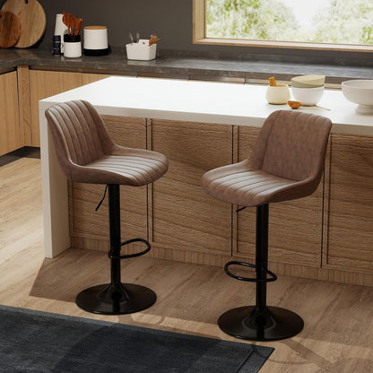 Drehbare Barhocker Set Braun – Höhenverstellbar & Komfortabel