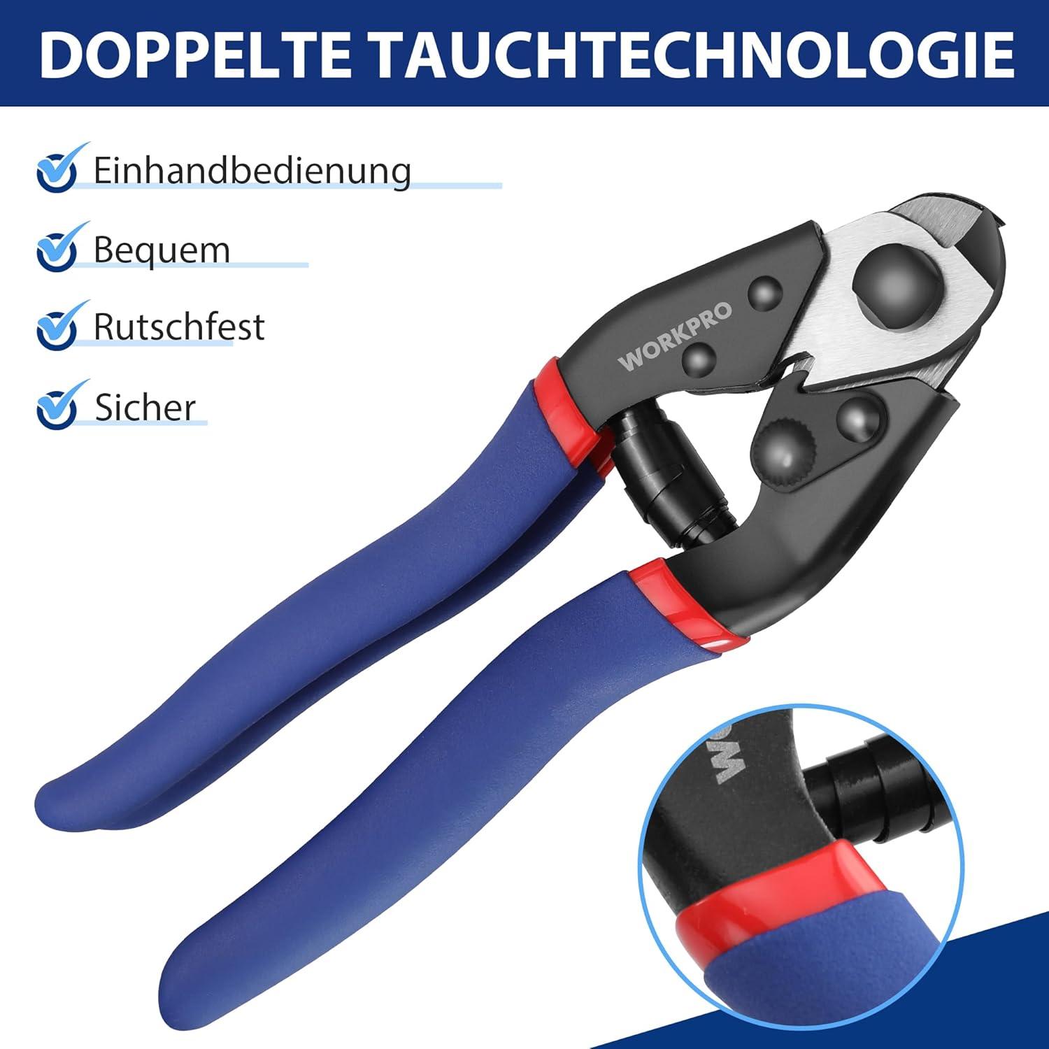 Drahtseilschneider 190mm Chrom-Vanadium-Stahl Edelstahl Seil Fahrrad
