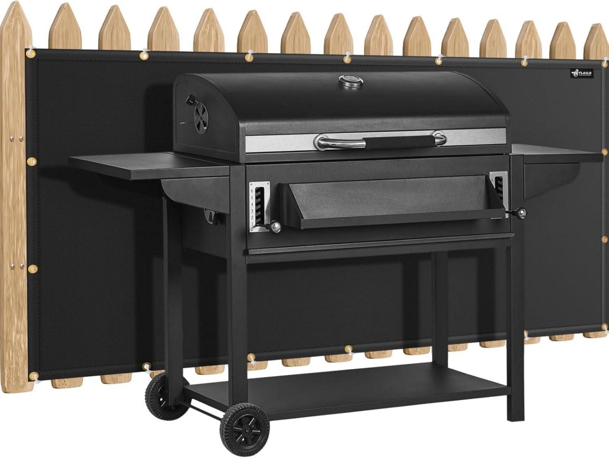 Hitzeschutz Grill Abdeckung für Geländer 90 x 180 cm Schwarz