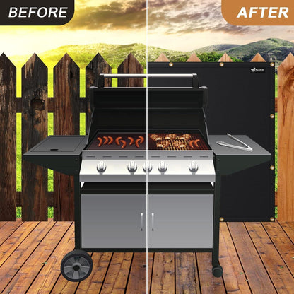 Hitzeschutz Grill Abdeckung für Geländer 90 x 180 cm Schwarz